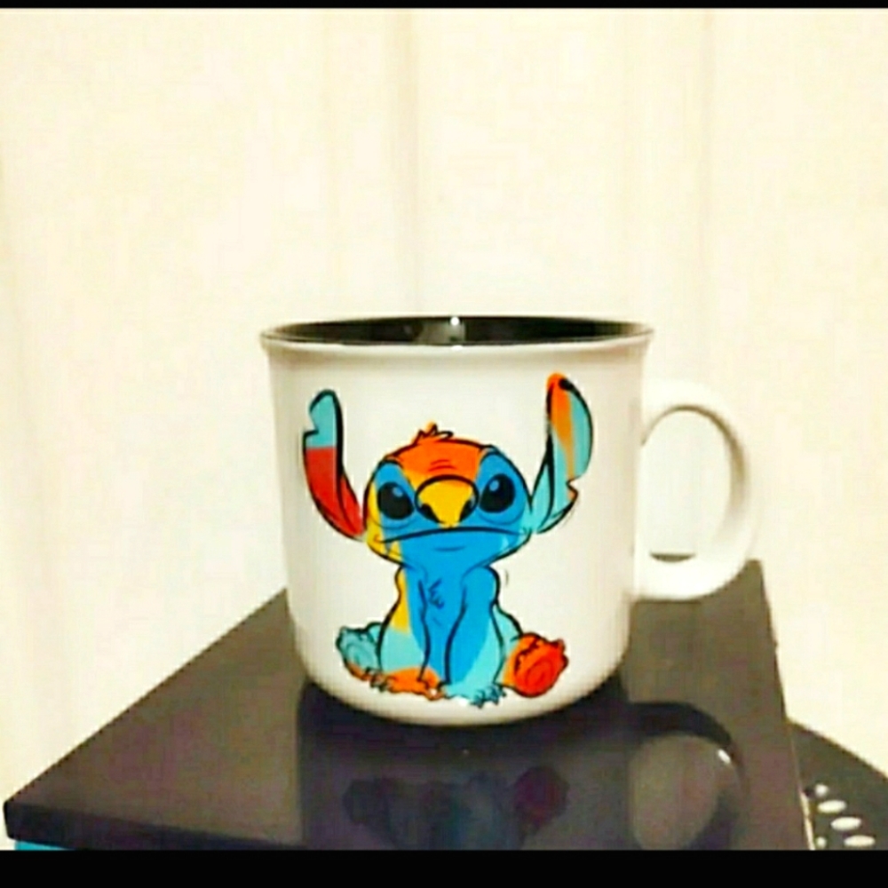 NEW Mug Disney Silver Buffalo Lilo & Stitch Ohana 20 oz Stitch Multi-Colored